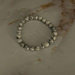 White and gray marble bracelet